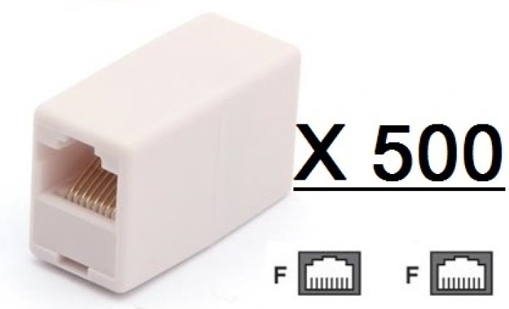500 Prolunga adattamento accoppiatore 8p8c femmina femmina rj45 collegamento rj45 rj45 jr international - 1