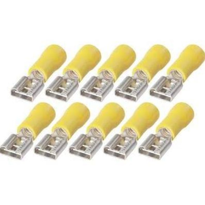 Lot 10 weibliche Faston gelben Schoten 6.3x0.8mm cen - 2