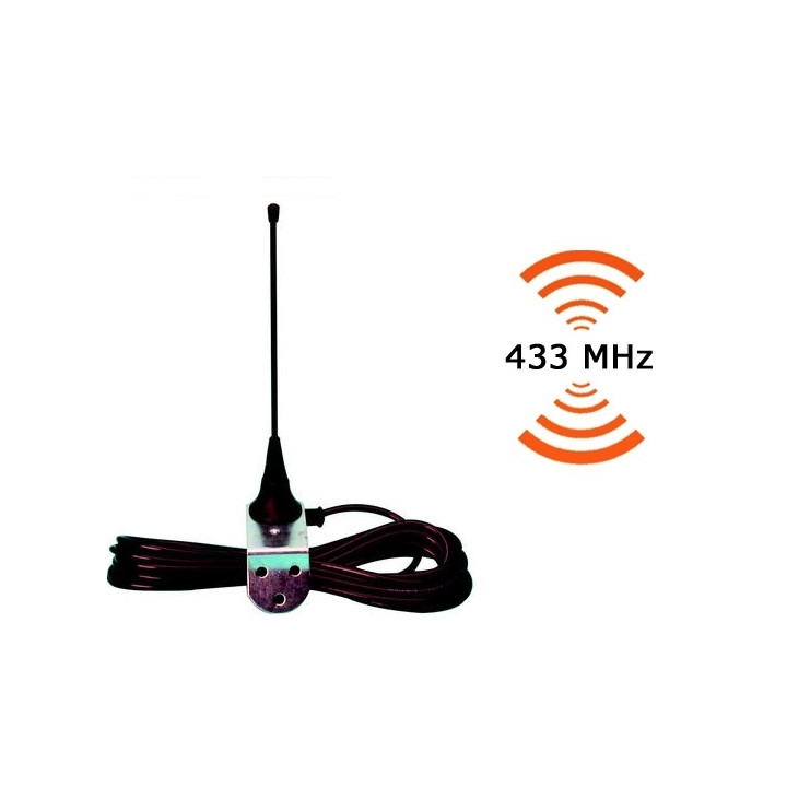 Antena 433 mhz + 4m cable coaxial para automatismos mejoracion de la transmisiones radio con teclados receptores mandos a distan