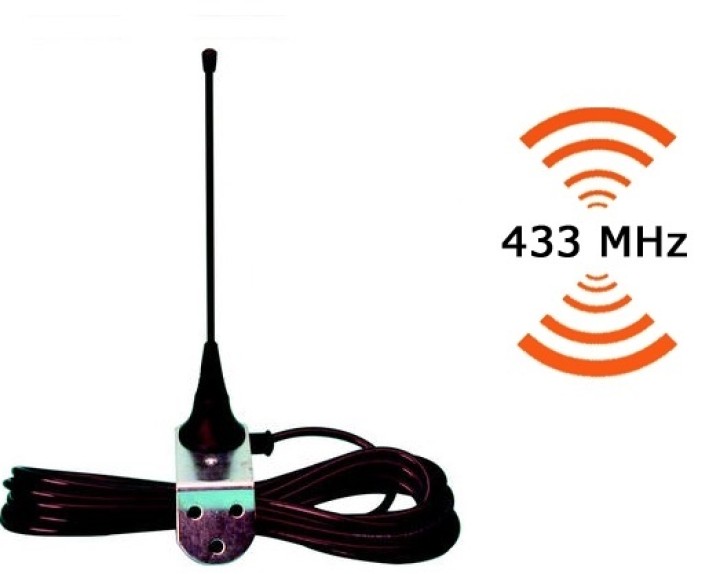 Antena 433 mhz + 4m cable coaxial para automatismos mejoracion de la transmisiones radio con teclados receptores mandos a distan