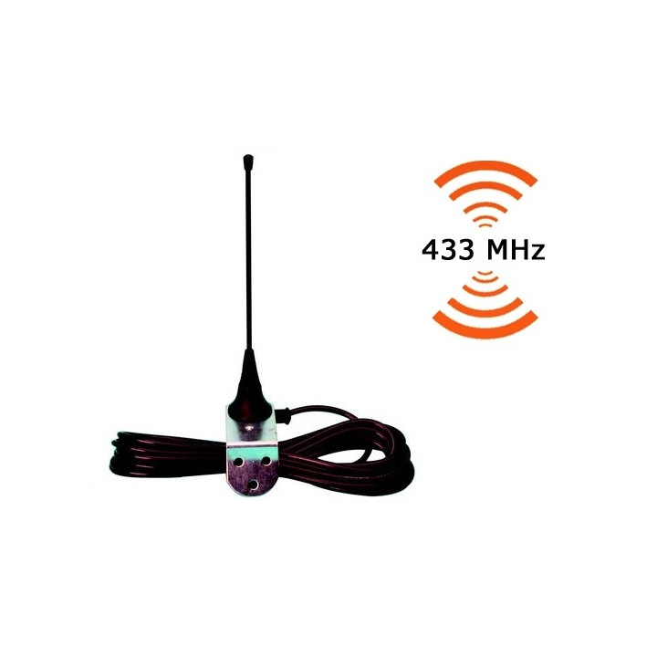 Antena 433 mhz + 4m cable coaxial para automatismos mejoracion de la transmisiones radio con teclados receptores mandos a distan
