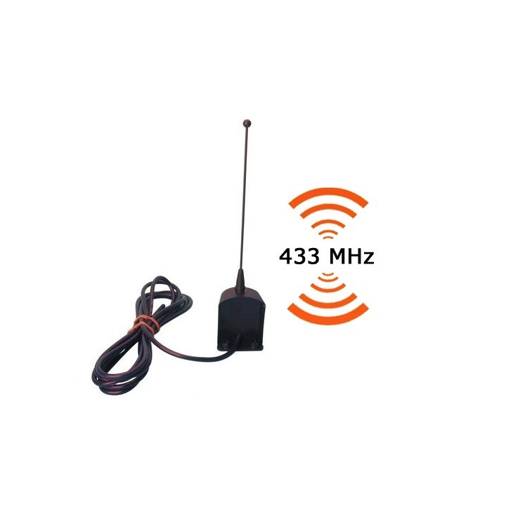 Antenna 433mhz + 3 m di cavo coassiale per automatismi apertura cancelli garage villa cavo coassiale jr international - 1