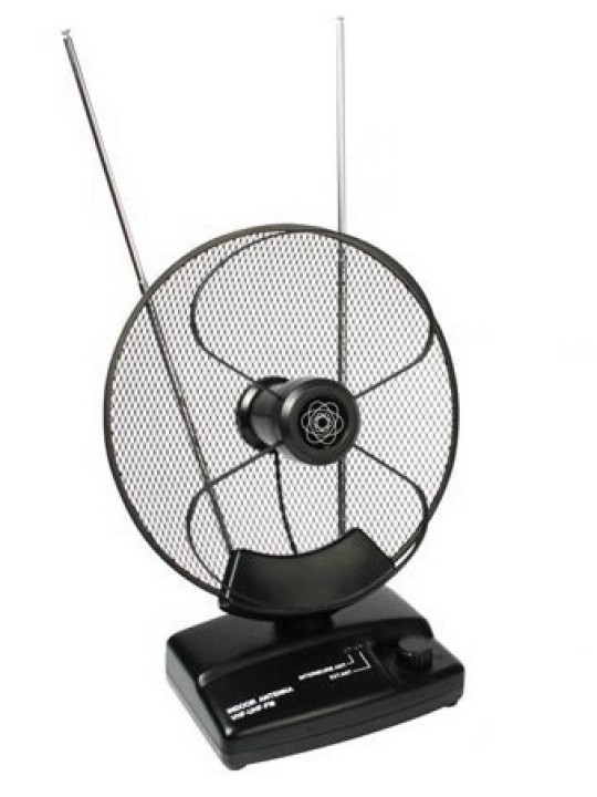 Parabolica antenna tv uhf vhf fm tv tnt antm4 28db amplificatore 220v uso interno 12v hama - 1
