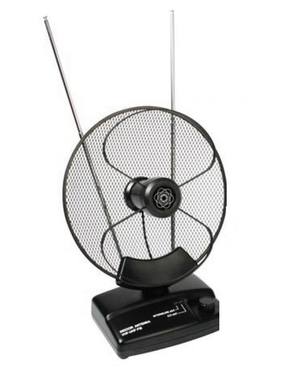 Parabolica antenna tv uhf vhf fm tv tnt antm4 28db amplificatore 220v uso interno 12v hama - 2