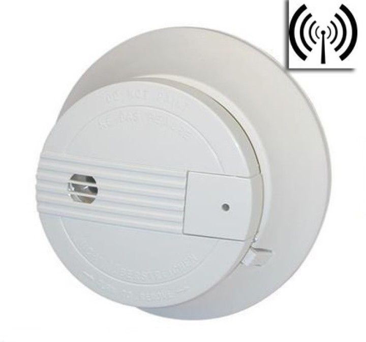 Rivelatore fumo elettronico 9vcc + buzzer senza filo 433mhz allarme radio hf allarme elettronico senza filo konig - 1