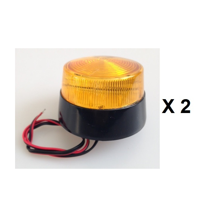 2 Xenon blitzlicht 12vdc bernsteingelb ø70x52mm blitzlicht fur elektronische alarmanlage velleman - 1