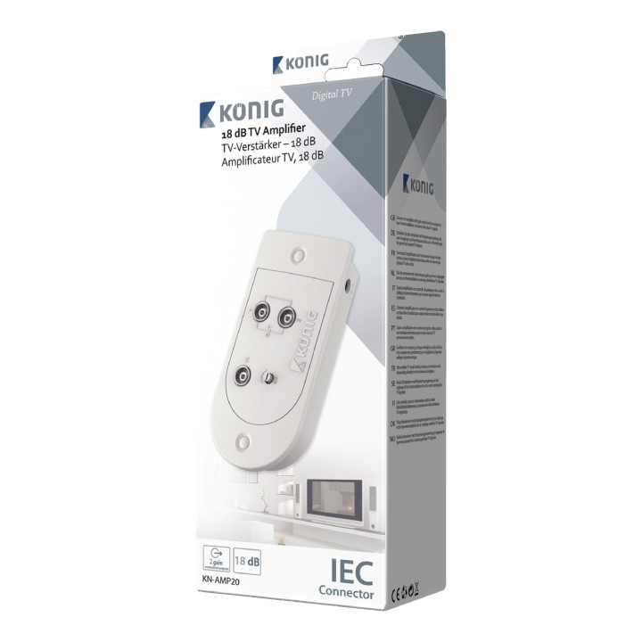 Amplificador Tv 18 db salidas de control 2 ganancia kn-amp20 konig - 3