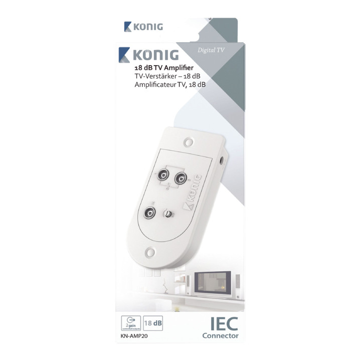 Amplificador Tv 18 db salidas de control 2 ganancia kn-amp20 konig - 4
