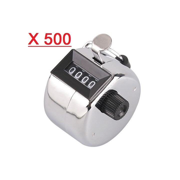 500 Chrome mechanical 4 digit counts 0-9999 hand held manual tally counter clicker golf jr  international - 1