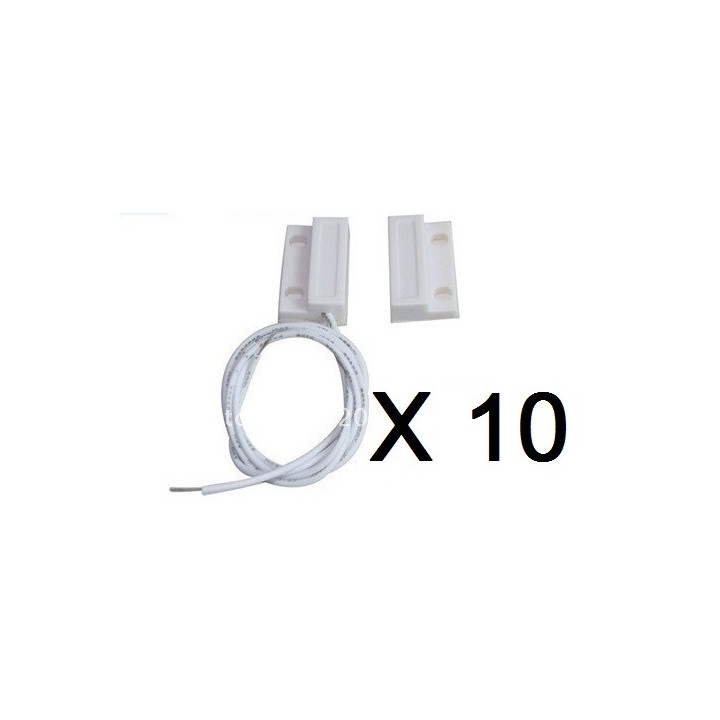 10 Contatto nf sporgente 23 millimetri bianco rivelatore magnetico di apertura sensore 114ms per allarme jr international - 1
