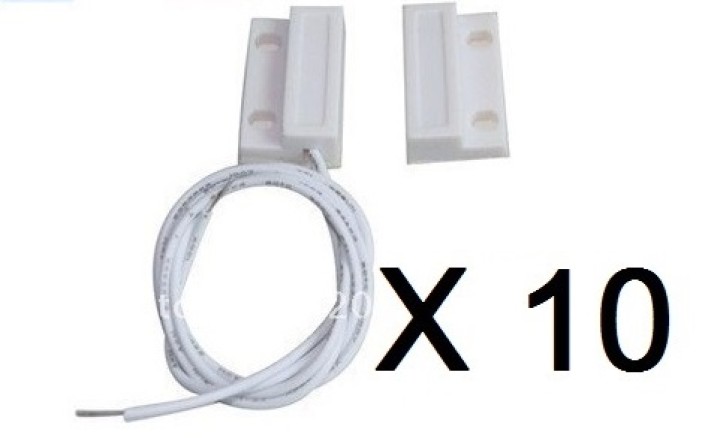 10 Contacto nf sobresale 23mm detector magnético de apertura blanco 114ms sensor de alarma jr international - 1