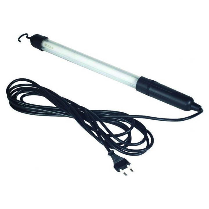 Lampada elettrica portatile fluorecente 8w 220v hermetico + 5 metri cavo per garage negozio casa jr international - 1