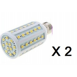 2 X E27 220v 60 leds 5050 smd 12w led corn bulb lamp cold white jr international - 1