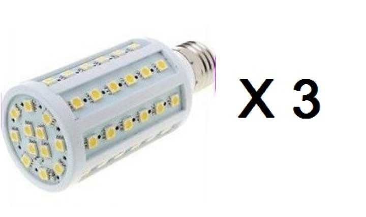 3 X E27 12w 220v 60 leds smd 5050 360 1050 lumen neutralweiß jr international - 1
