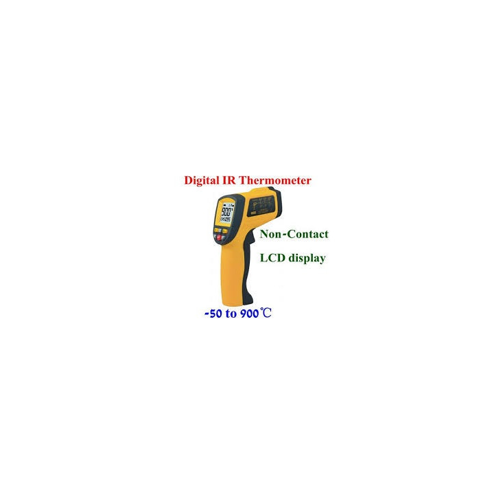 Termómetro láser infrarrojo sin contacto digital de color naranja de 900 grados jr international - 1