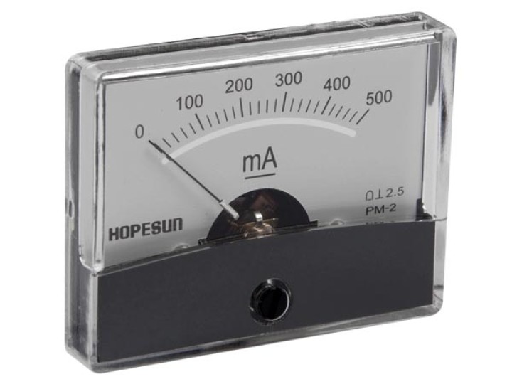 Dc Tabla analógico amperímetro 500ma / 60 x 47mm aim60500 jr international - 3