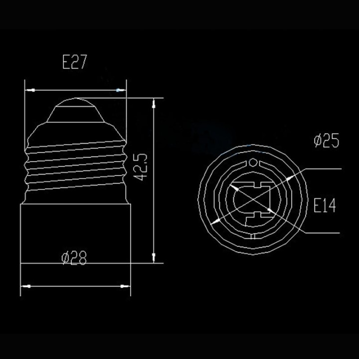 E27 auf E14 Sockeladapter-Konverter-Halter für LED-helle Lampen-Birnen jr international - 6