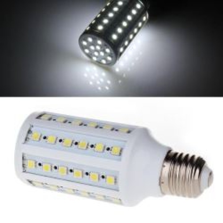 Bombilla 12w e27 220v 60 leds smd 5050 360 1050 lumen blanco frío jr international - 5