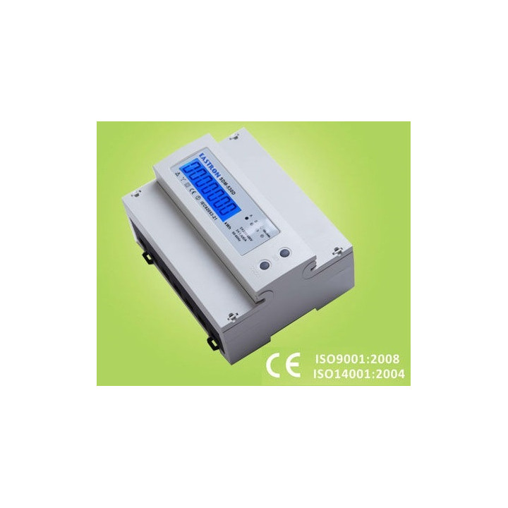 Kwh meter three phase four wire 100a din rail mounting 7 modules emdin03 jr international - 1