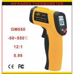 Termometro laser infrarosso digitale a 550 gradi senza contatto arancio geo fennel - 1