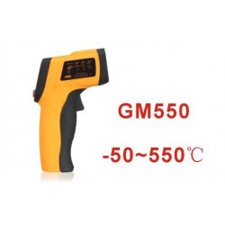 Termometro laser infrarosso digitale a 550 gradi senza contatto arancio geo fennel - 2