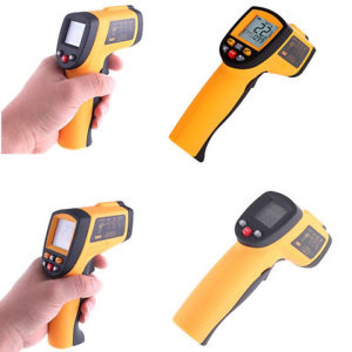 Termometro laser infrarosso digitale a 550 gradi senza contatto arancio geo fennel - 10