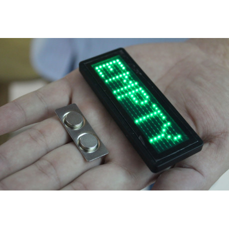 LED Programmable Scrolling Name Message Badge Tag Digital Display English X 