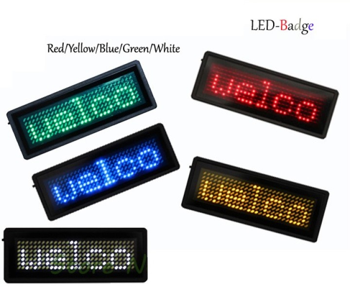 verde badge led programmabili 5 caratteri 29 x 7 a matrice di punti 5 cifre biglietto da visita b729tsb jr international - 5