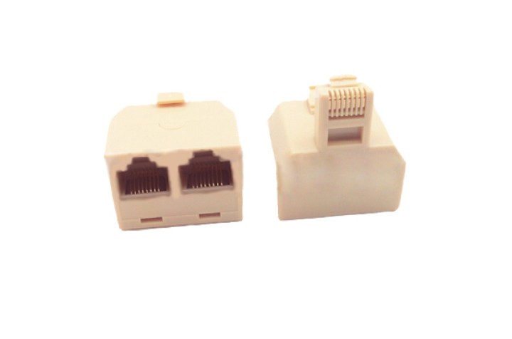 Adaptador 8p8c RJ45 Macho 2 x RJ45 divisor femenino divisor modular jr international - 2
