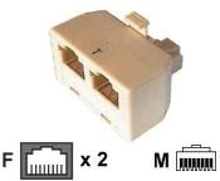 8P8C RJ45 maschio Adattatore 2 x RJ45 splitter female splitter modulare jr international - 4