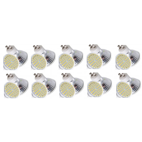 10 Gu10 white 60 led light bulb lamp 4w jr international - 2