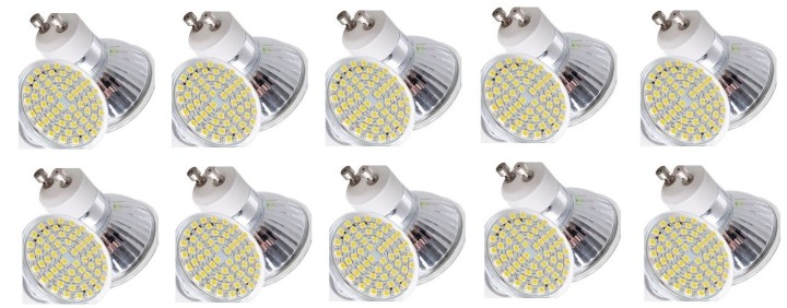 10 Bombilla 60 led 4w foco 6500k blanco bulb bajo consumo 220v 230v 240v gu10l4w iluminacion luz jr international - 2