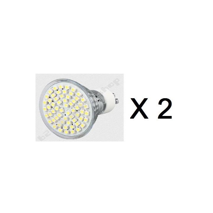 2 Gu10 white 60 led light bulb lamp 4w jr international - 1