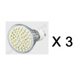 3 Gu10 white 60 led light bulb lamp 4w jr international - 1
