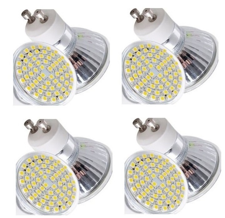 4 Bombilla 60 led 4w foco 6500k blanco bulb bajo consumo 220v 230v 240v gu10l4w iluminacion luz jr international - 2