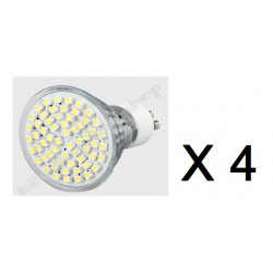 4 Bombilla 60 led 4w foco 6500k blanco bulb bajo consumo 220v 230v 240v gu10l4w iluminacion luz jr international - 1