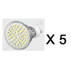 5 Gu10 white 60 led light bulb lamp 4w jr international - 1