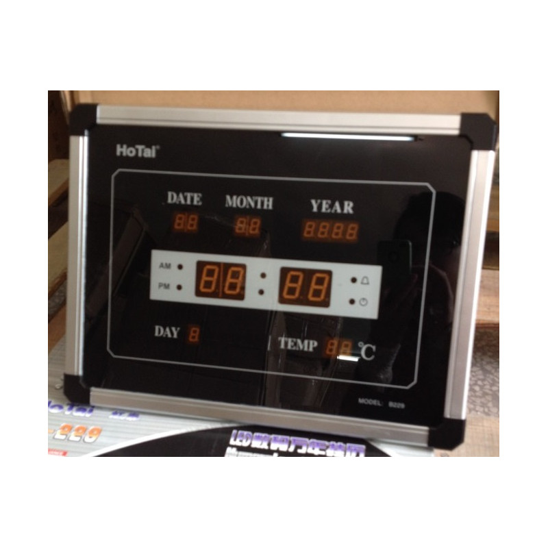 Digital wall clock with calendar