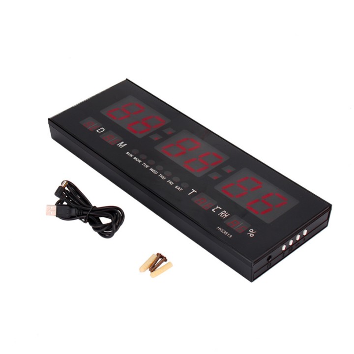 LED parete Desk calendario sveglia Red AC100V-240V Digital Grande Big Jumbo jr international - 11