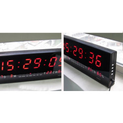 grande LED Desk calendario de pared Reloj despertador Red AC100V-240V digital jr international - 1