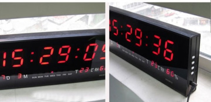 LED parete Desk calendario sveglia Red AC100V-240V Digital Grande Big Jumbo jr international - 1