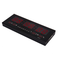 AC100v-240v Digital Large Big Jumbo LED Wall Desk Calendar Alarm Clock Red jr international - 7