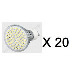 20 Gu10 white 60 led light bulb lamp 4w jr international - 1