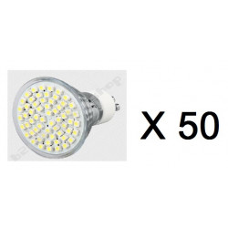 50 Gu10 white 60 led light bulb lamp 4w jr international - 1