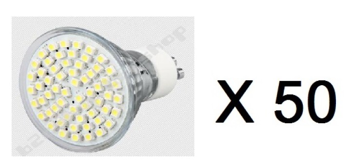 50 Bombilla 60 led 4w foco 6500k blanco bulb bajo consumo 220v 230v 240v gu10l4w iluminacion luz jr international - 1