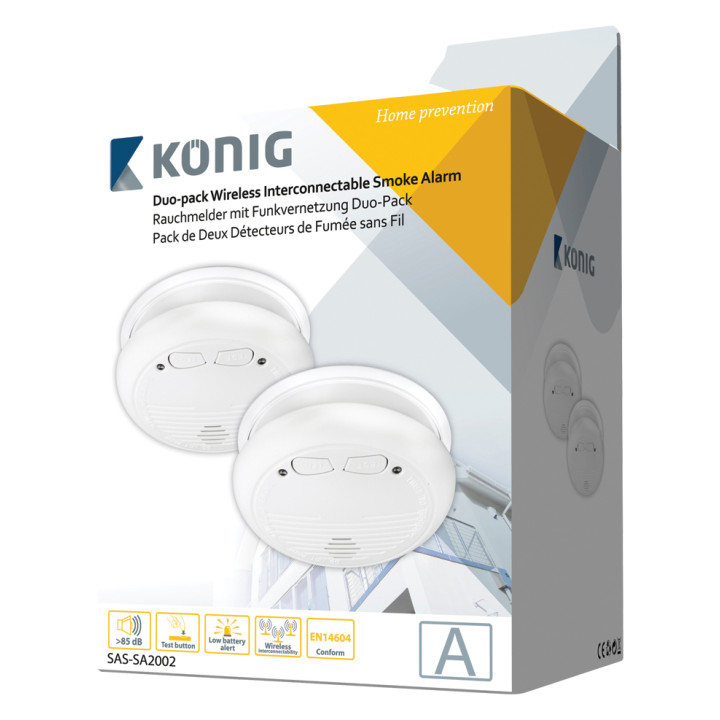 2 detector smoke detector wireless buzzer 9vdc 433mhz radio fire alarm hf fire alarm detection fire detection smoke detection ko