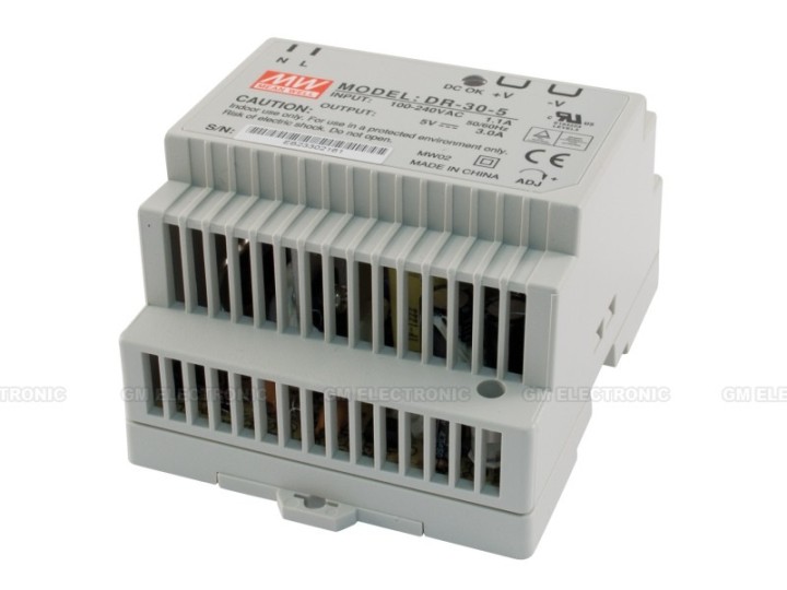 Din rail power supply 30w 5V power meanwell ac dc converter dr-30-5 DR-30W jr  international - 5