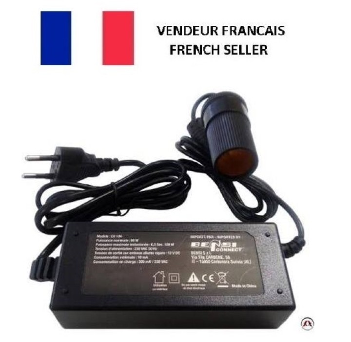 Adaptador de la energía del coche de la CA 110v-220v al cigarrillo de la CC 12v 5a 60w tristar - 1