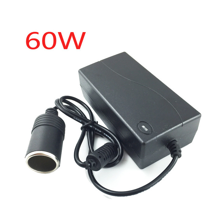 Adaptador de la energía del coche de la CA 110v-220v al cigarrillo de la CC 12v 5a 60w jr international - 1