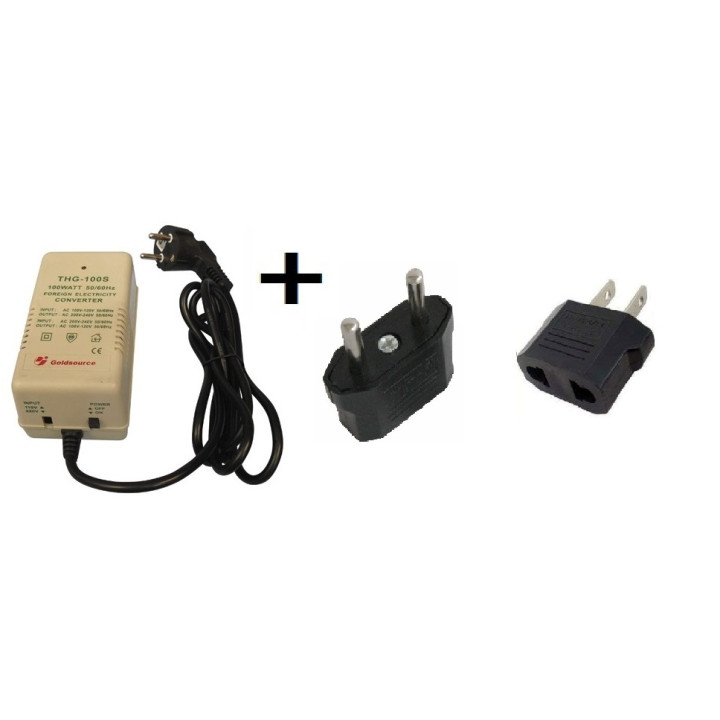 Converter electric converter 220 110vac 100w 220 110 220v 110v 100w + 2 adaptators jr international - 1